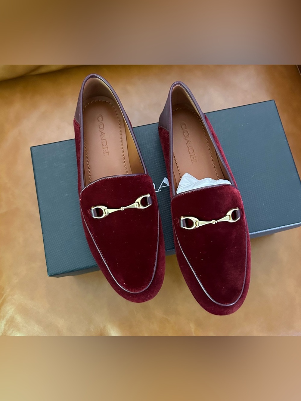 Coach Haley Velvet Loafers